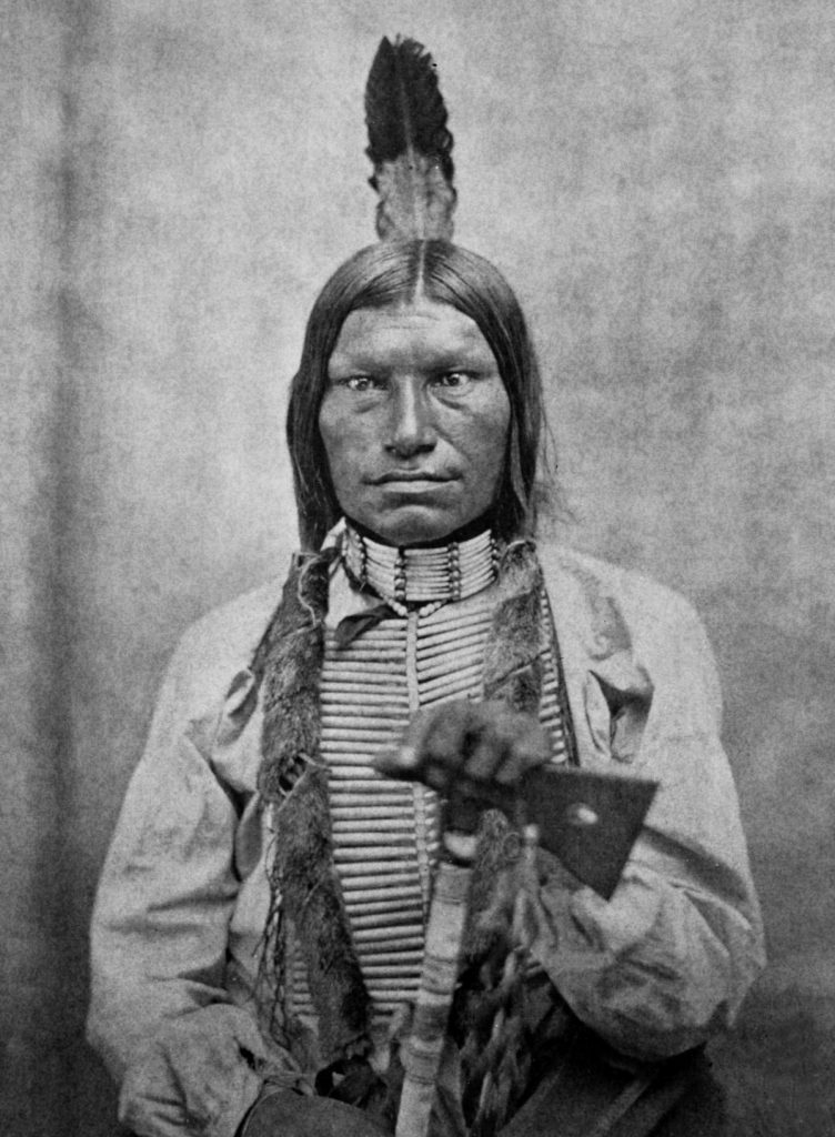 ca. 1870s-1880s, USA --- Low Dog was one of the fighting chiefs of the Sioux at the Battle of Little Big Horn. --- Image by © CORBIS